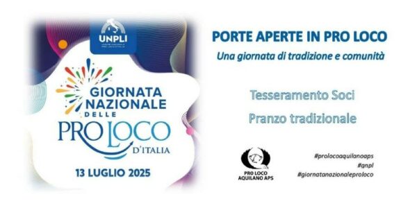 Porte aperte in Pro Loco / Aquilano di Tossicia, 13 luglio 2025